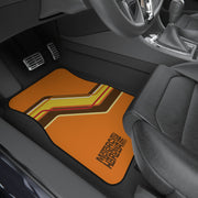 MCH Classic 70's Custom Van Stripe Tribute Car Floor Mats (Set of 4)  brown /orange