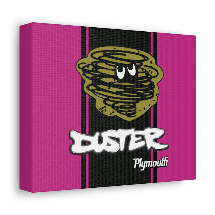 Vintage Style Plymouth Duster  Stretched Canvas Wall Art pink/black