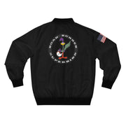 Road Runner Superbird Men's AOP Bomber Jacket Black White Stripe