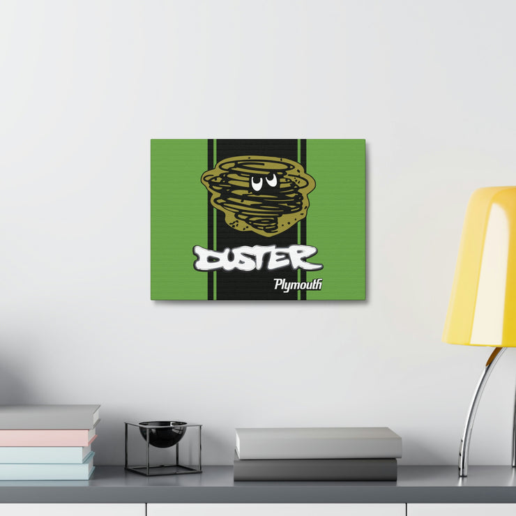 Vintage Style Plymouth Duster Stretched Canvas Wall Art green/black