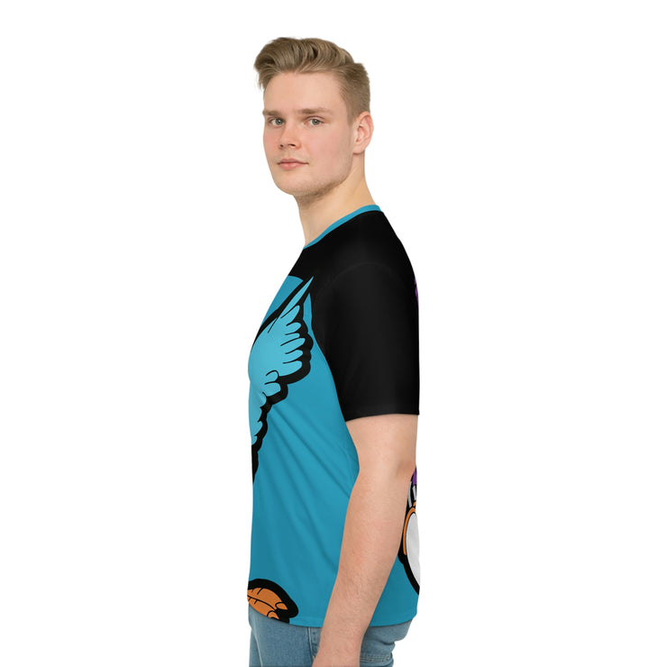 Oversized Road Runner Men's Loose T-shirt Turquoise/black