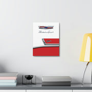 56 1956 Chevy Bel Air Tribute Stretched Canvas Wall Art red/white