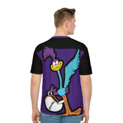 Oversized Road Runner Men's Loose T-shirt purple/black