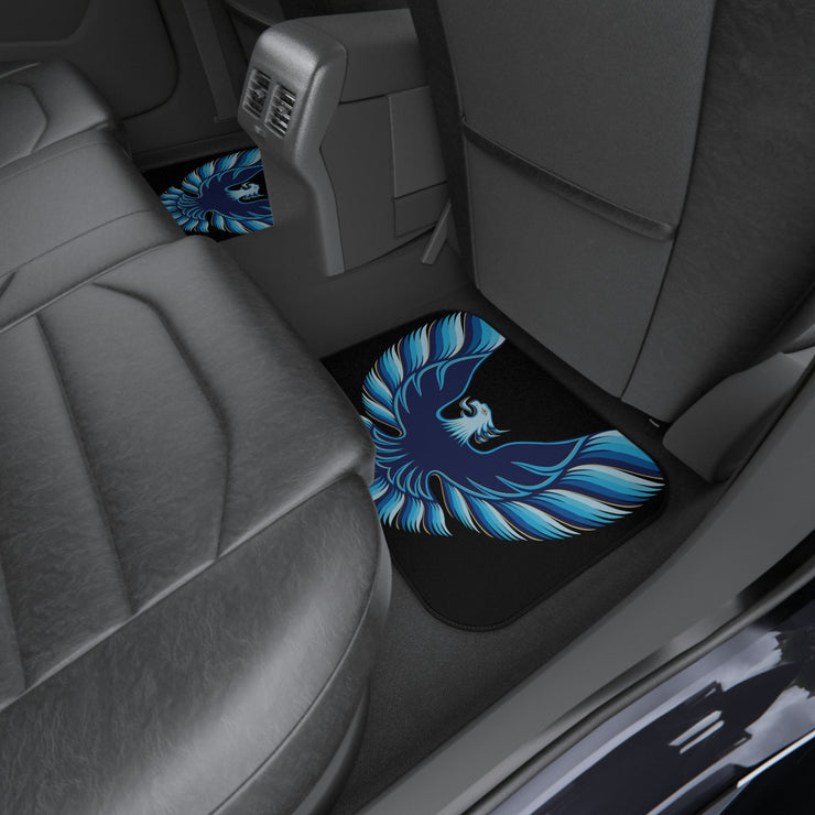 Blue Firebird Trans Am Tribute Car Floor Mats (Set of 4) Blue/Black