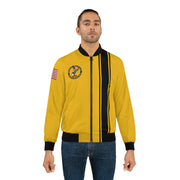 Road Runner Superbird Men's AOP Bomber Jacket Yellow Black Stripe