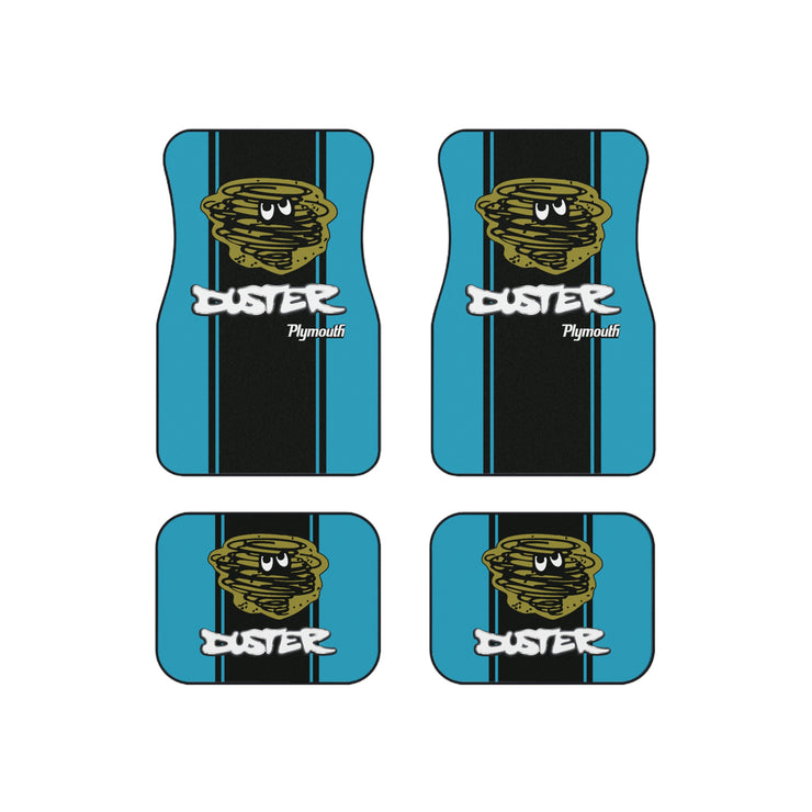 Vintage Style Plymouth Duster Tribute Car Floor Mats (Set of 4)  turquoise /black