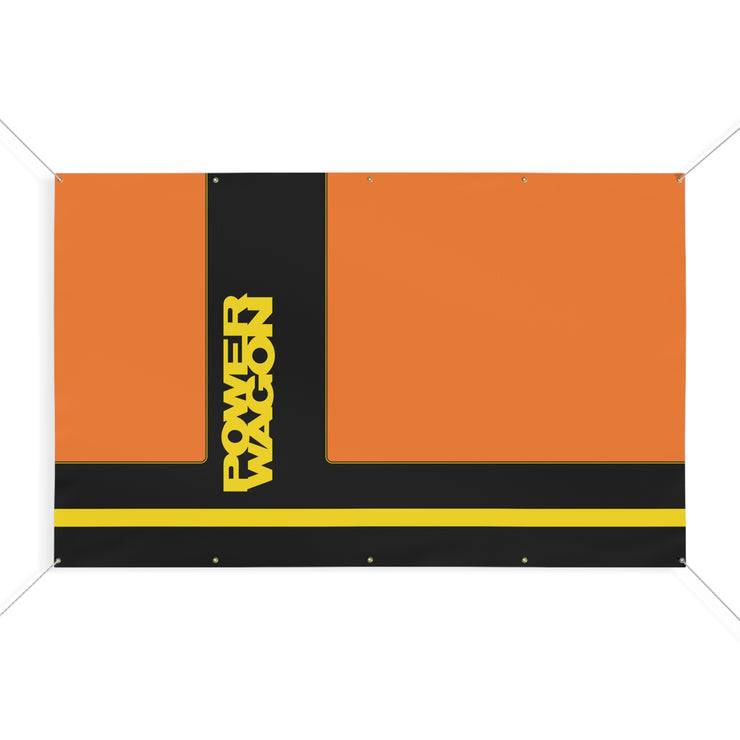 Power Wagon Garage Shop Banner Tribute Matte Banner Orange/black