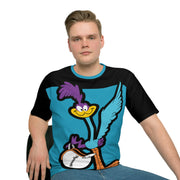 Oversized Road Runner Men's Loose T-shirt Turquoise/black