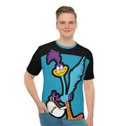 Oversized Road Runner Men's Loose T-shirt Turquoise/black