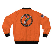 Road Runner Superbird Men's AOP Bomber Jacket Orange White Stripe