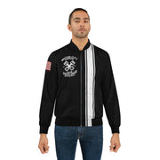 Motor City Speed Shop Distressed Vintage Men's AOP Bomber Jacket Black/White