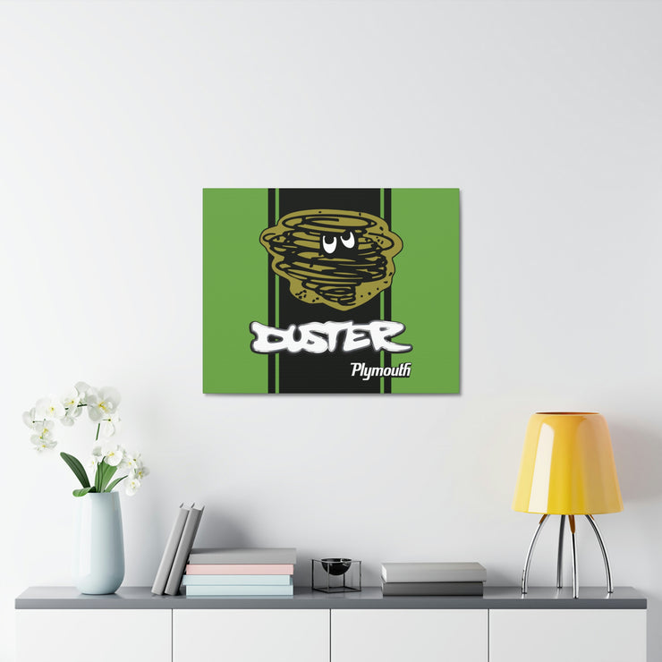 Vintage Style Plymouth Duster Stretched Canvas Wall Art green/black