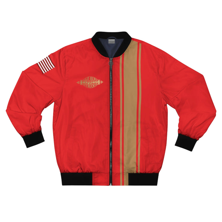 1977 1978 Dodge Lil' Red Express Truck Men's AOP Bomber Jacket Red/Gold