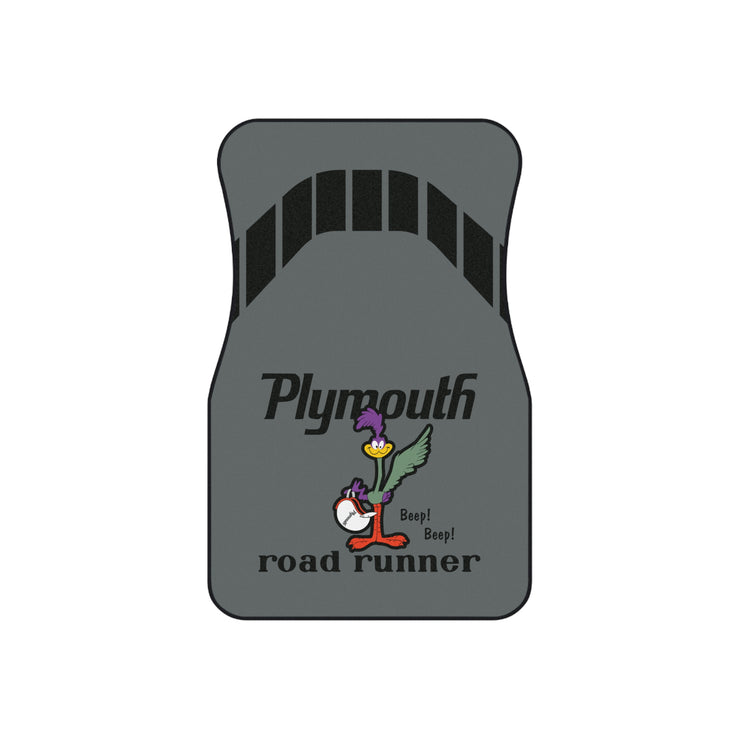 1971 1972 Plymouth Roadrunner Tribute Car Floor Mats (Set of 4) Dark Grey/Black