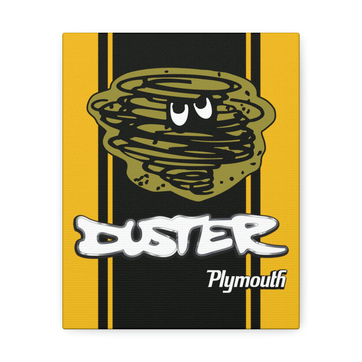 Vintage Style Plymouth Duster Stretched Canvas Wall Art yellow/black