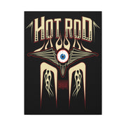 Vintage Hot Rod Flying Eye Style Stretched Canvas Wall Art Tan/Black