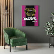 Vintage Style Plymouth Duster  Stretched Canvas Wall Art pink/black