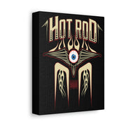 Vintage Hot Rod Flying Eye Style Stretched Canvas Wall Art Tan/Black