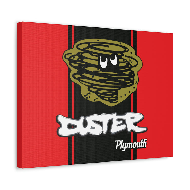 Vintage Style Plymouth Duster  Stretched Canvas Wall Art Red/Black