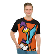 Oversized Road Runner Men's Loose T-shirt orange/black