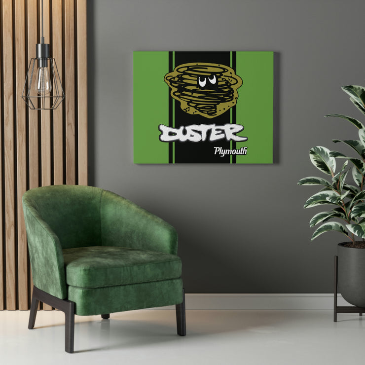 Vintage Style Plymouth Duster Stretched Canvas Wall Art green/black