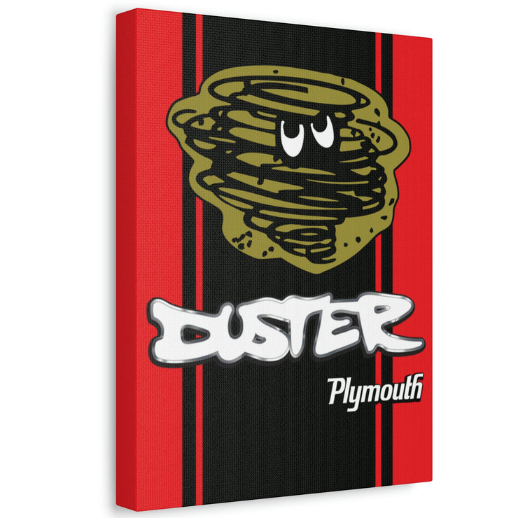 Vintage Style Plymouth Duster  Stretched Canvas Wall Art Red/Black