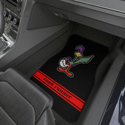 Plymouth Roadrunner Tribute Car Floor Mats (Set of 4) Red Stripe flipped helmet