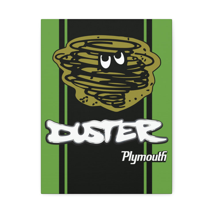 Vintage Style Plymouth Duster Stretched Canvas Wall Art green/black