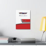 56 1956 Chevy Bel Air Tribute Stretched Canvas Wall Art red/white