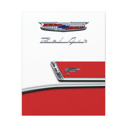 56 1956 Chevy Bel Air Tribute Stretched Canvas Wall Art red/white