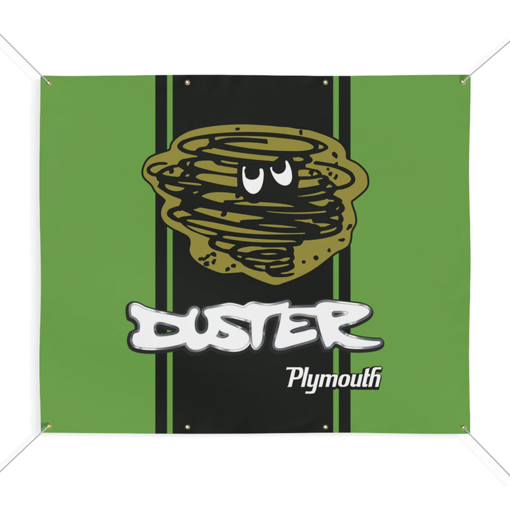 Plymouth Duster Garage Shop Banner Tribute Matte Banner green/black