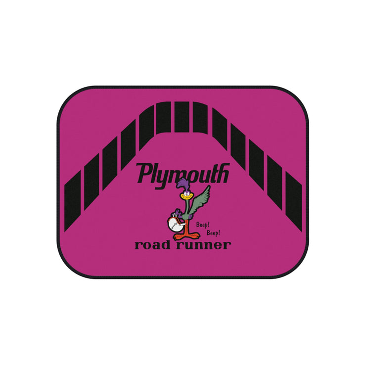 1971 1972 Plymouth Roadrunner Tribute Car Floor Mats (Set of 4) Pink/Black