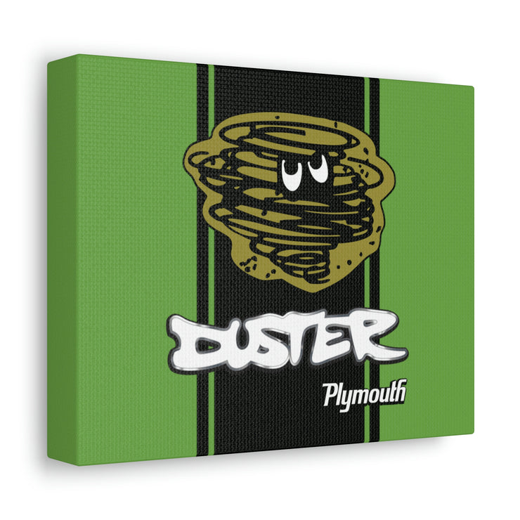 Vintage Style Plymouth Duster Stretched Canvas Wall Art green/black