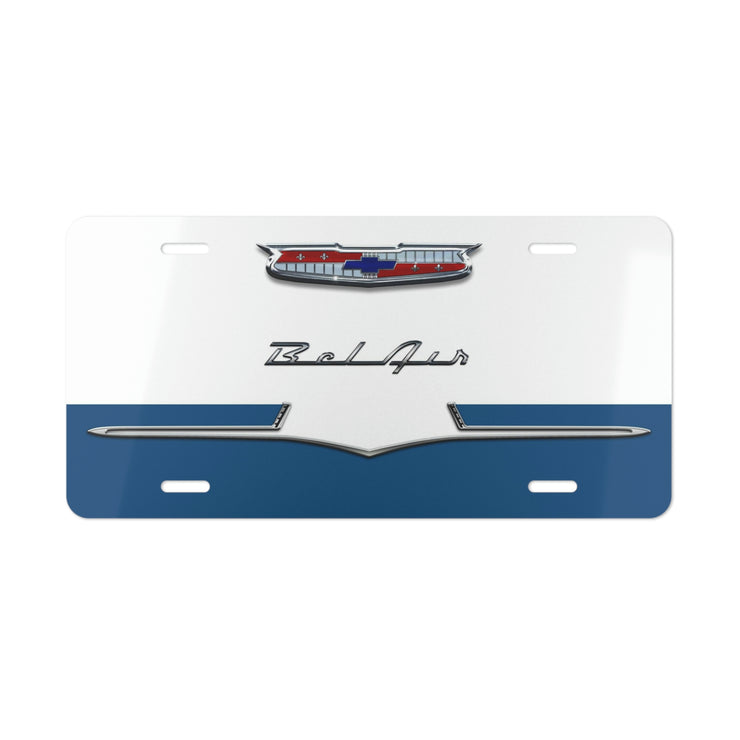 56 1956 Chevy Bel Air Tribute Vanity Plate blue/white