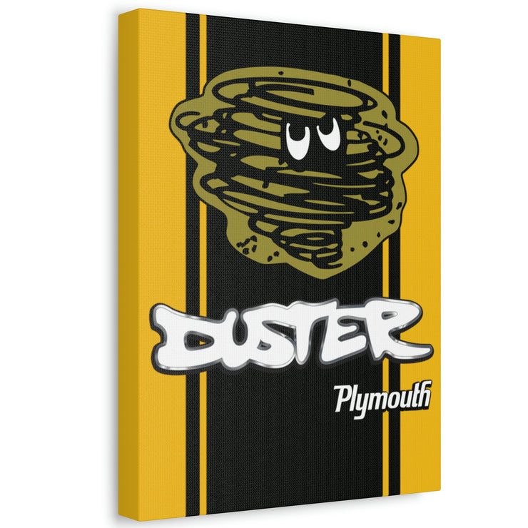 Vintage Style Plymouth Duster Stretched Canvas Wall Art yellow/black