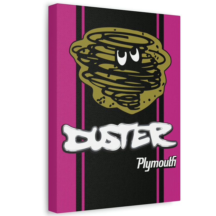 Vintage Style Plymouth Duster  Stretched Canvas Wall Art pink/black