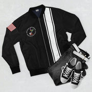 Road Runner Superbird Men's AOP Bomber Jacket Black White Stripe