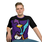 Oversized Road Runner Men's Loose T-shirt purple/black