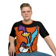 Oversized Road Runner Men's Loose T-shirt orange/black