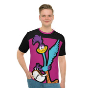 Oversized Road Runner Men's Loose T-shirt pink/black