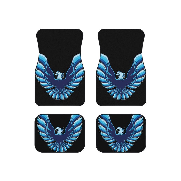 Blue Firebird Trans Am Tribute Car Floor Mats (Set of 4) Blue/Black