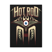 Vintage Hot Rod Flying Eye Style Stretched Canvas Wall Art Tan/Black