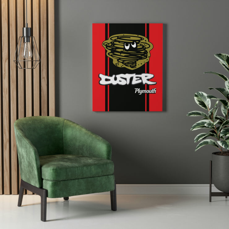 Vintage Style Plymouth Duster  Stretched Canvas Wall Art Red/Black