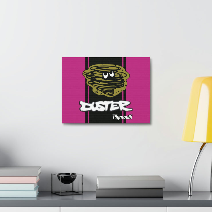 Vintage Style Plymouth Duster  Stretched Canvas Wall Art pink/black