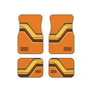 MCH Classic 70's Custom Van Stripe Tribute Car Floor Mats (Set of 4)  brown /orange