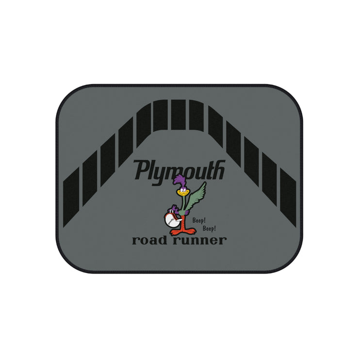 1971 1972 Plymouth Roadrunner Tribute Car Floor Mats (Set of 4) Dark Grey/Black