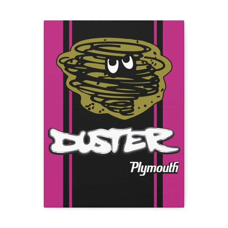 Vintage Style Plymouth Duster  Stretched Canvas Wall Art pink/black