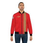 1977 1978 Dodge Lil' Red Express Truck Men's AOP Bomber Jacket Red/Gold