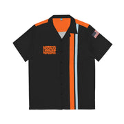Vintage Style Gas Station Racing Shirt Men's Hawaiian Shirt (AOP) blue/orange