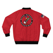 Road Runner Superbird Men's AOP Bomber Jacket Dark Red Black Stripe